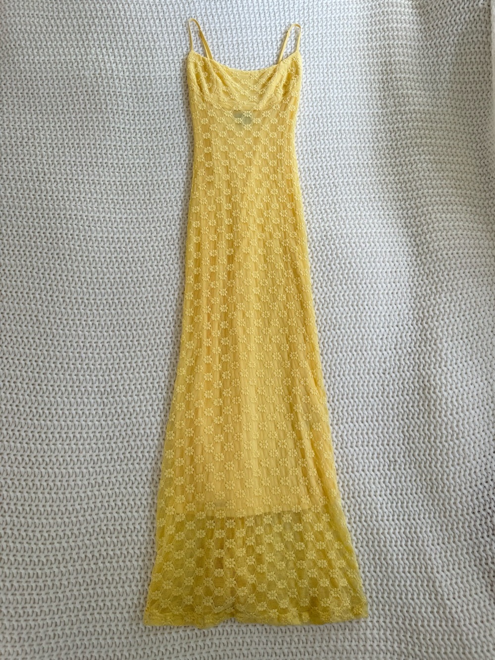 Bardot Yellow Lace Maxi Slip Dress